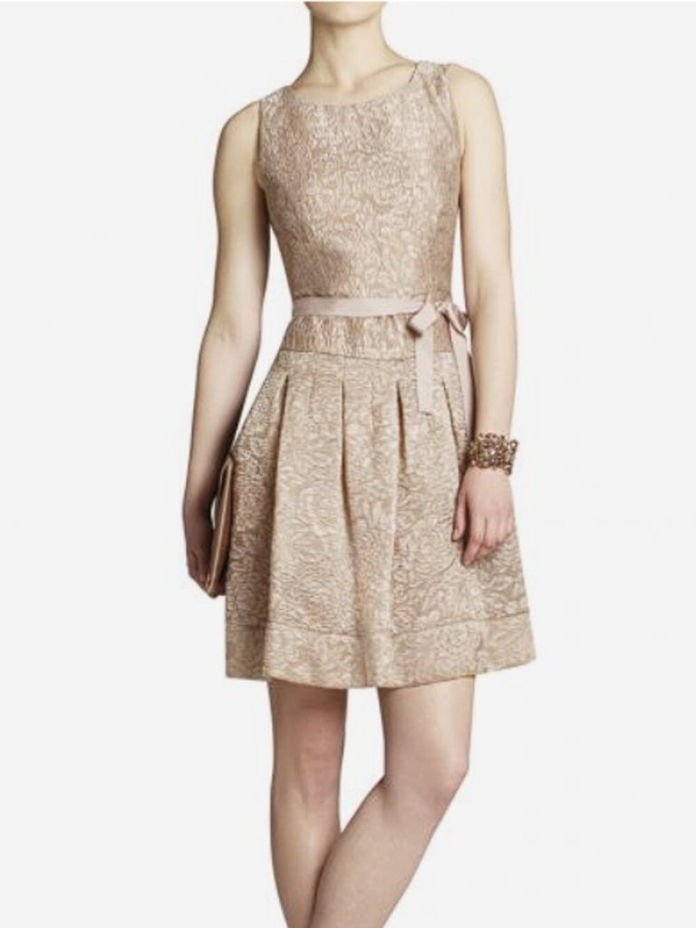 BCBGMaxAzria Delphine Pleated A-Line Dress